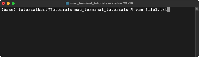 Create a New File in Mac Terminal - Using the vim Text Editor